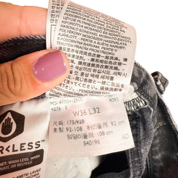 Levi’s Black Denim 501 Jeans Orginal Fit Men’s Size 36X32 - Picture 6 of 8